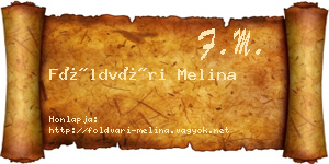 Földvári Melina névjegykártya
